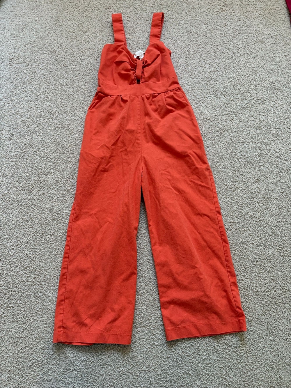 Monteau Bright Coral Wide-Leg Sleeveless Jumpsuit